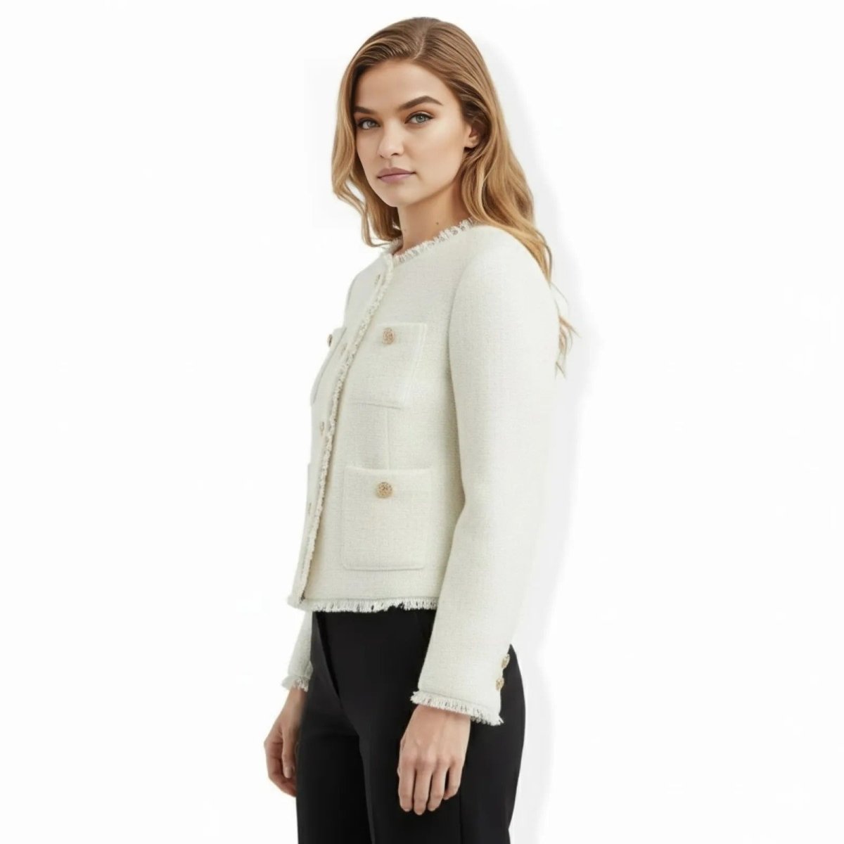 Colette | Cropped Bouclé Tweed Jacket