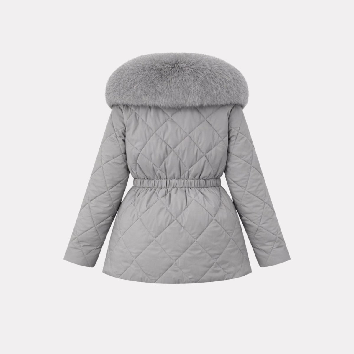 Lisette | Diamond Quilted Fox Fur Puffer Jacket