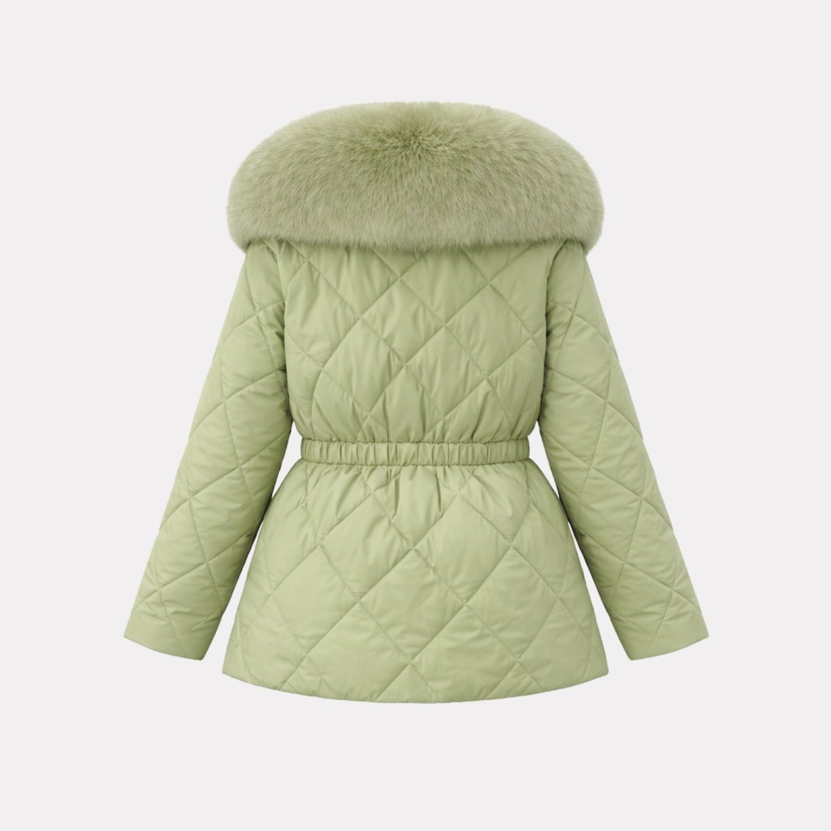 Lisette | Diamond Quilted Fox Fur Puffer Jacket