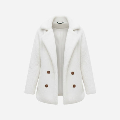 Claire | Double Breasted Bouclé Teddy Coat