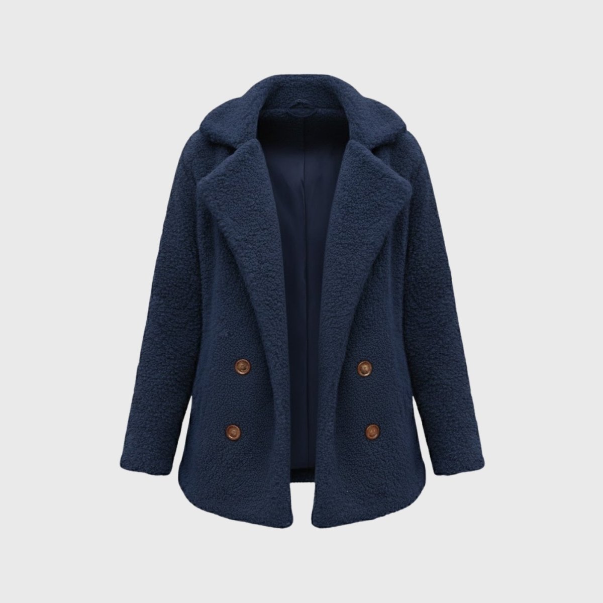 Claire | Double Breasted Bouclé Teddy Coat