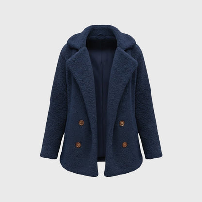 Claire | Double Breasted Bouclé Teddy Coat