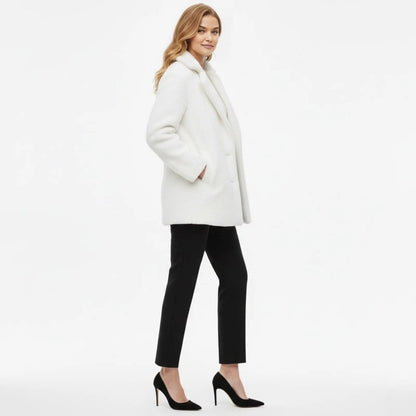 Claire | Double Breasted Bouclé Teddy Coat