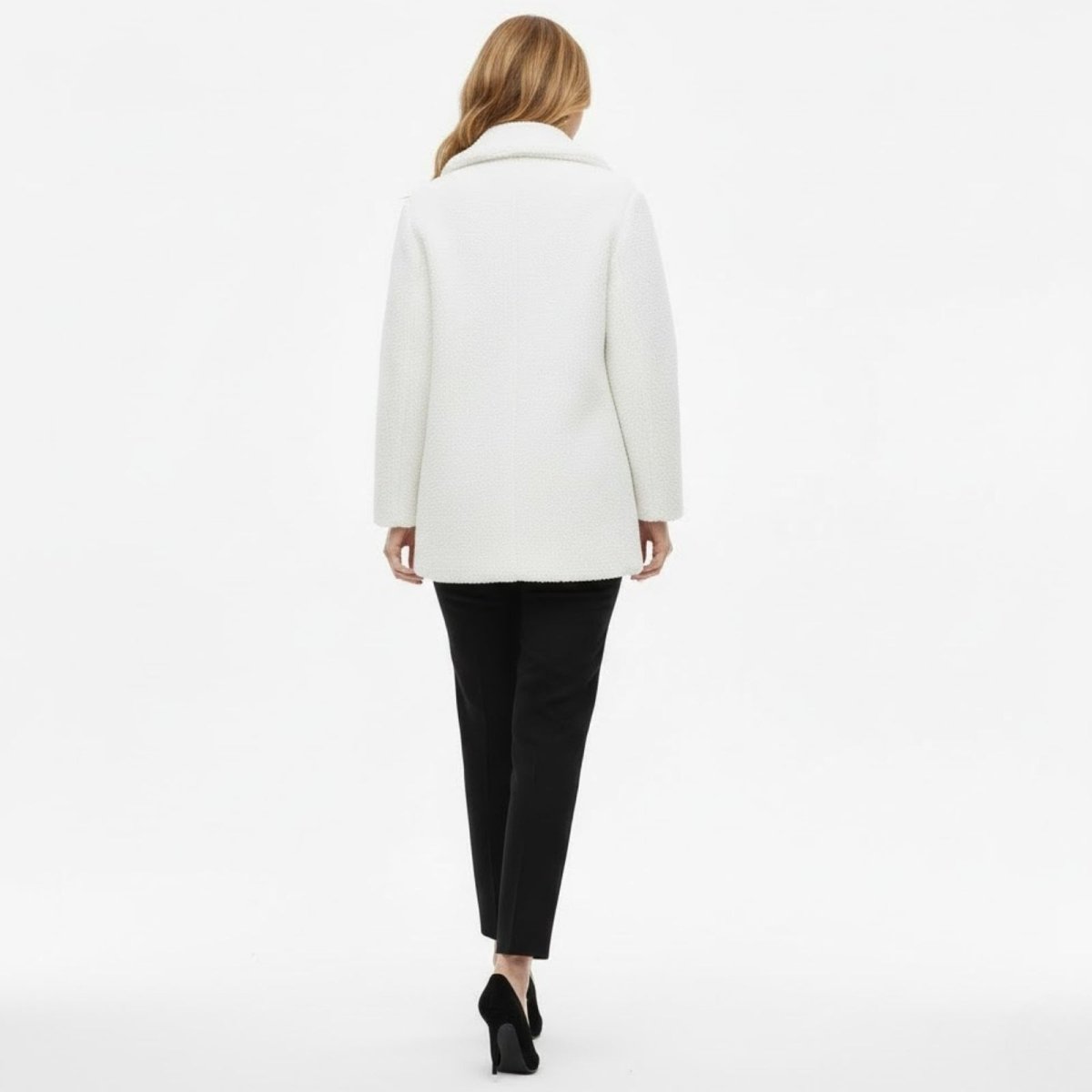 Claire | Double Breasted Bouclé Teddy Coat