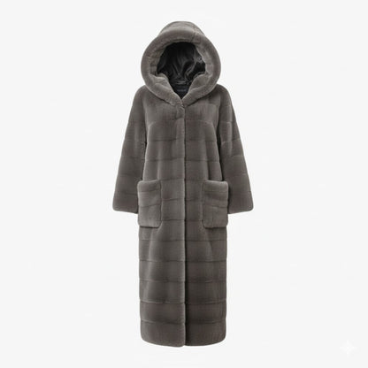 Anastasia | Long Hooded Faux Fur Coat