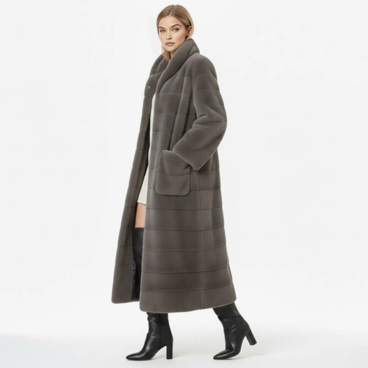 Anastasia | Long Hooded Faux Fur Coat