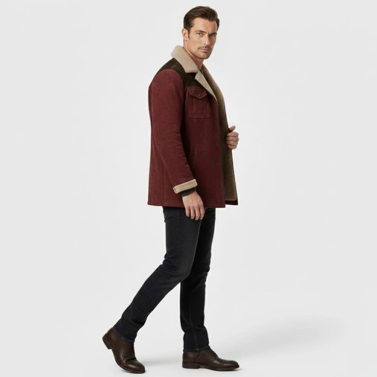 Hudson | Men's Suede Shearling Coat