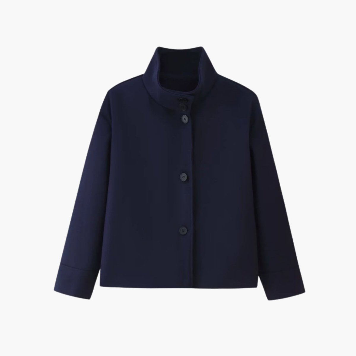 Solene | Funnel Neck Boxy Cropped Jacket