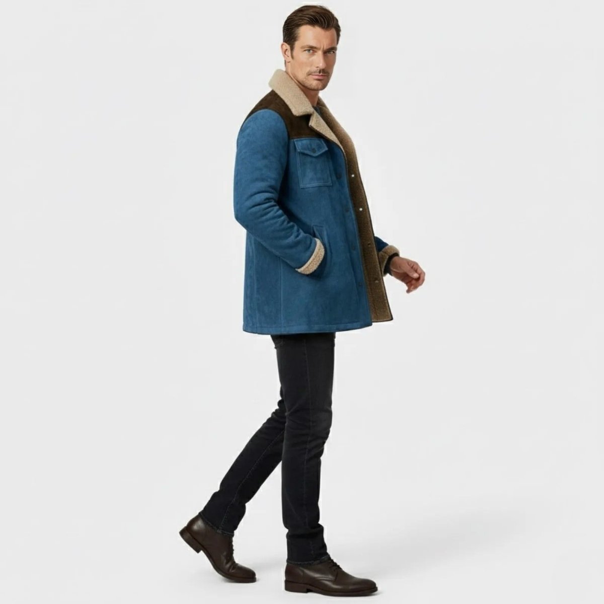 Hudson | Men's Suede Shearling Coat