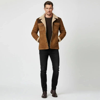 Hudson | Men's Suede Shearling Coat