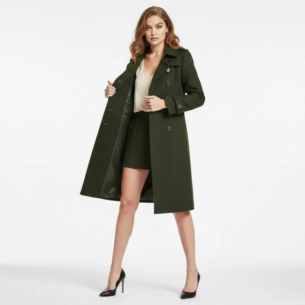 Valentina | Double Breasted Wool Trench Coat