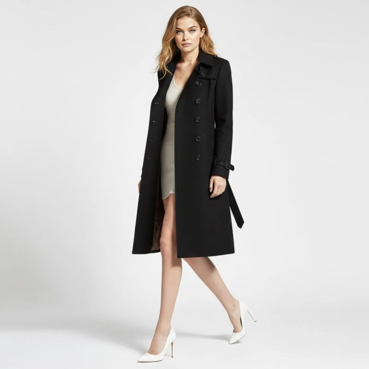 Valentina | Double Breasted Wool Trench Coat
