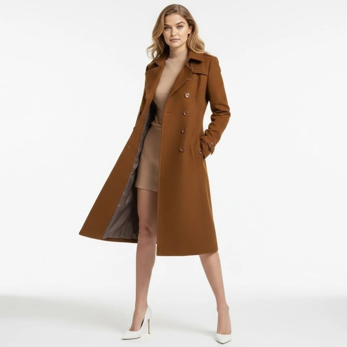 Valentina | Double Breasted Wool Trench Coat