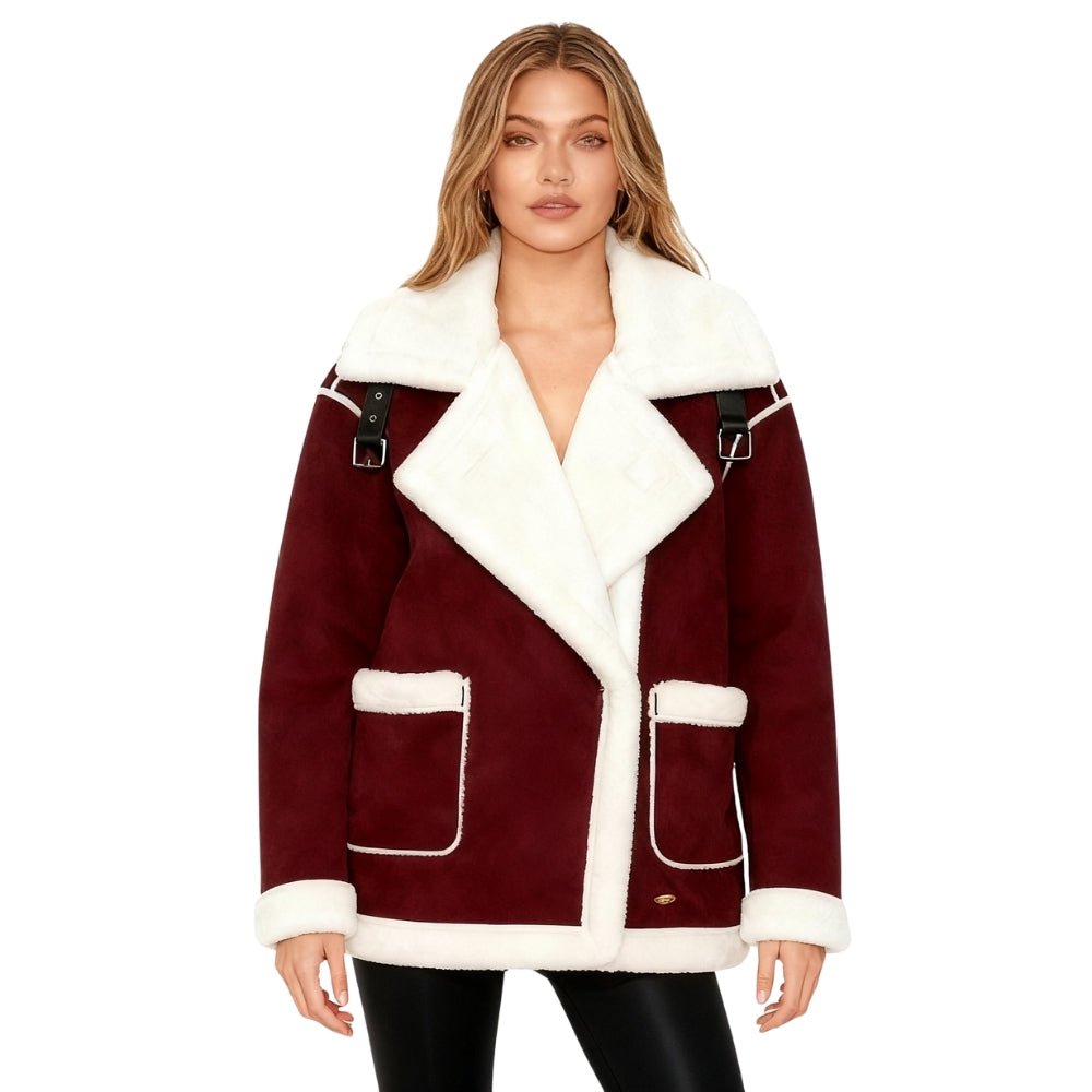 Cosette | Faux Shearling Aviator Jacket