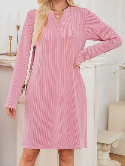 Maribel | Ribbed Knit Long Sleeve Dress