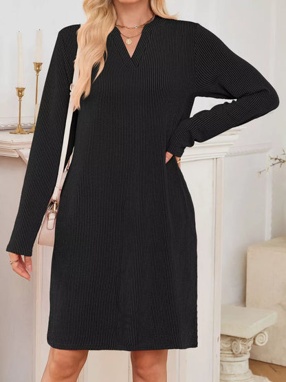 Maribel | Ribbed Knit Long Sleeve Dress