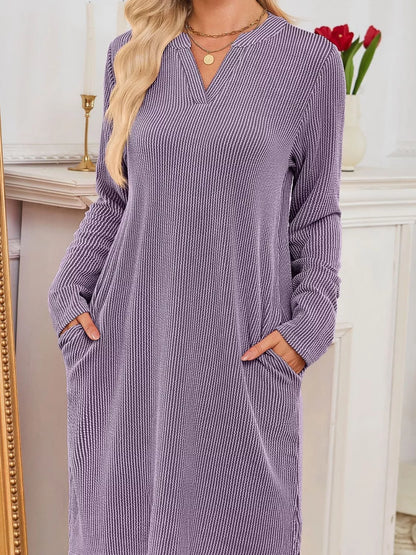 Maribel | Ribbed Knit Long Sleeve Dress