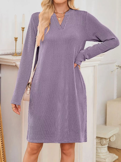 Maribel | Ribbed Knit Long Sleeve Dress