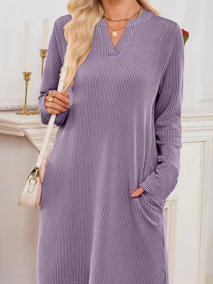 Maribel | Ribbed Knit Long Sleeve Dress