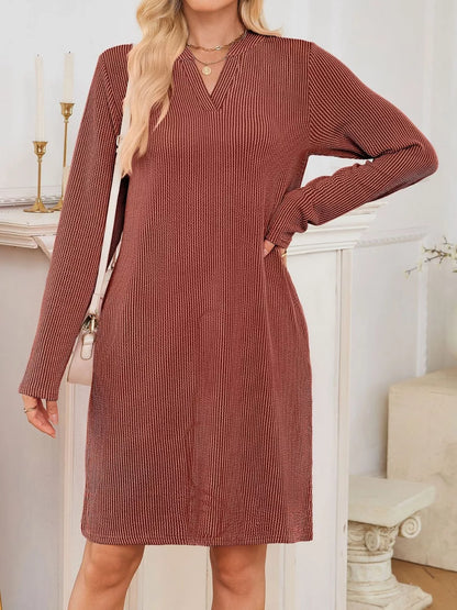 Maribel | Ribbed Knit Long Sleeve Dress