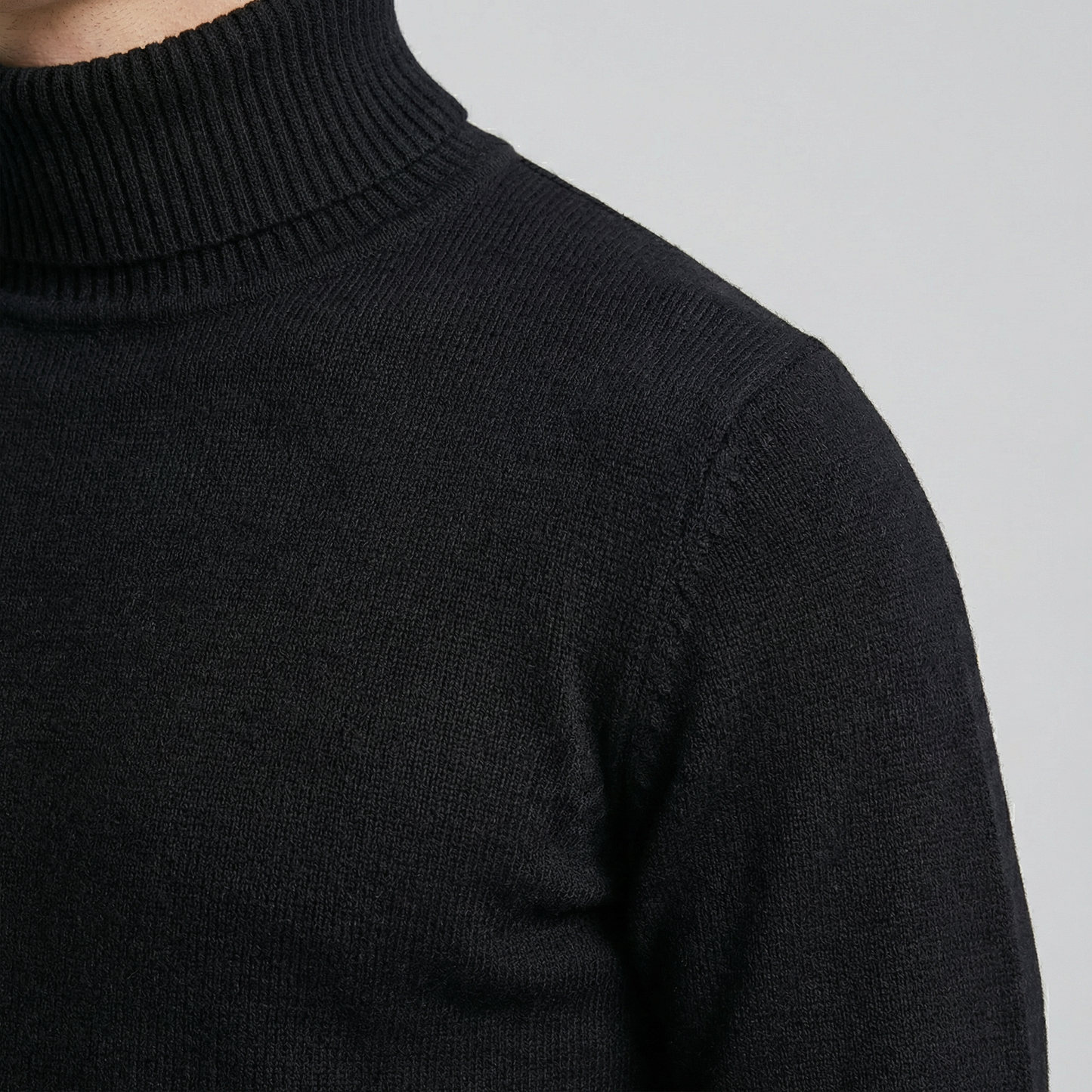 Orvello | Turtleneck Knit Sweater Structured Fit