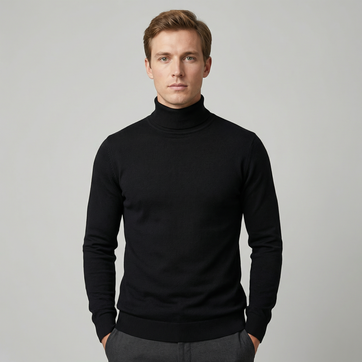 Orvello | Turtleneck Knit Sweater Structured Fit