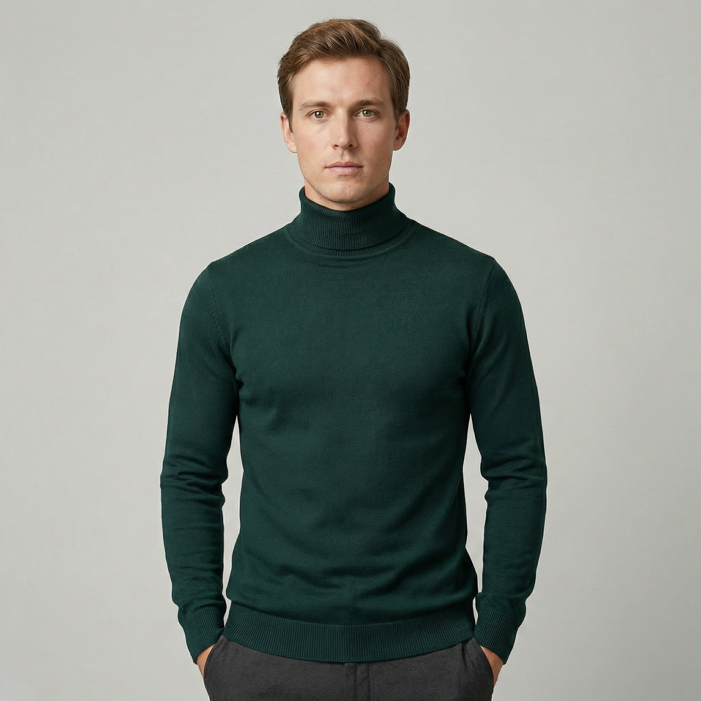 Orvello | Turtleneck Knit Sweater Structured Fit