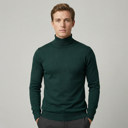 Orvello | Turtleneck Knit Sweater Structured Fit