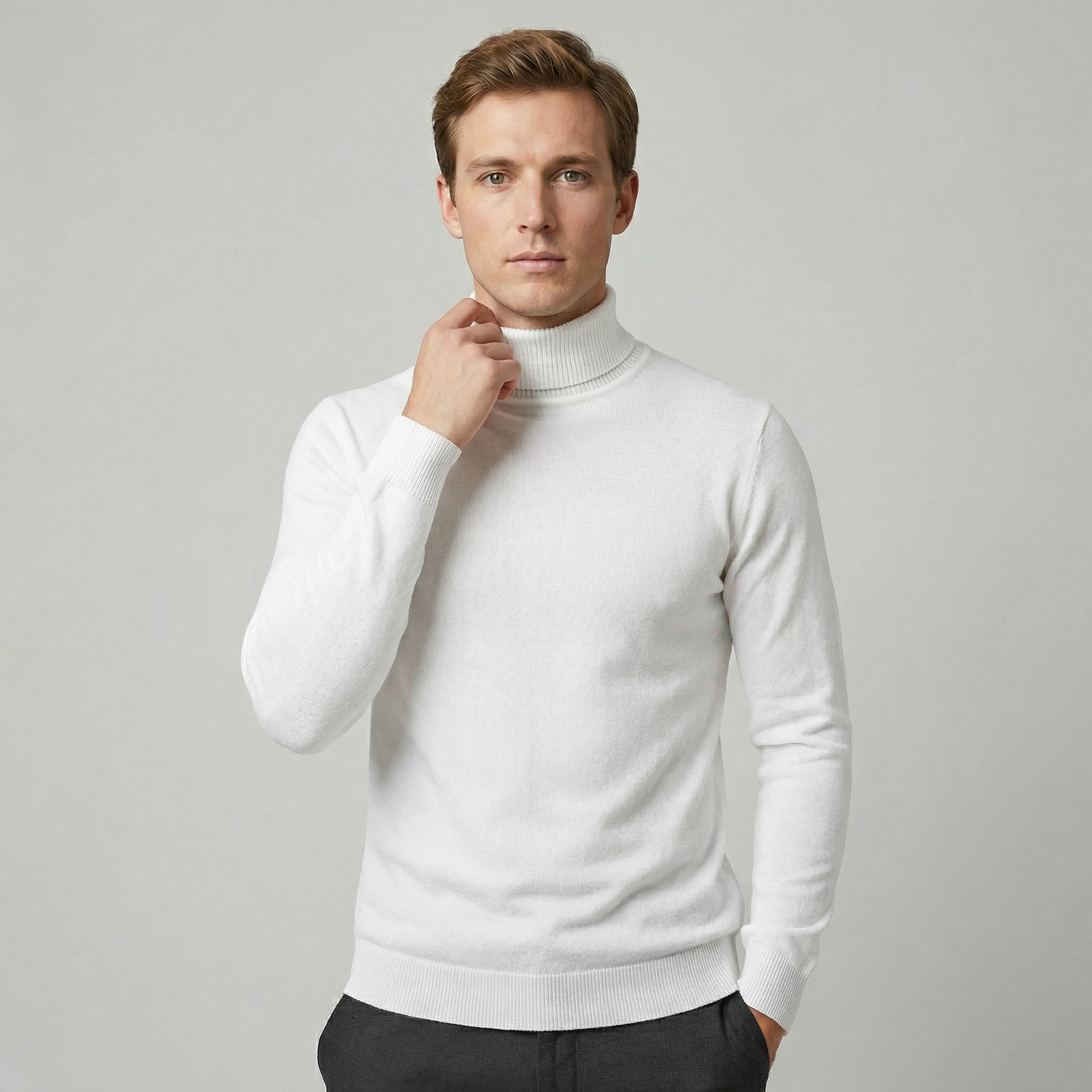 Orvello | Turtleneck Knit Sweater Structured Fit