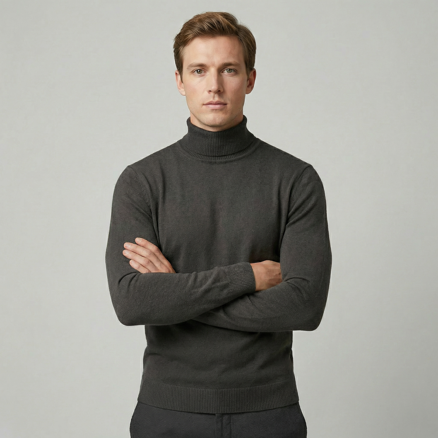 Orvello | Turtleneck Knit Sweater Structured Fit