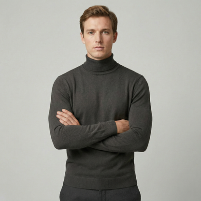 Orvello | Turtleneck Knit Sweater Structured Fit