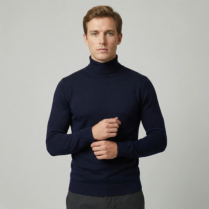 Orvello | Turtleneck Knit Sweater Structured Fit