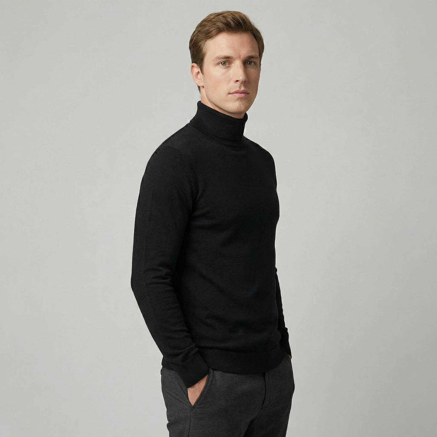 Orvello | Turtleneck Knit Sweater Structured Fit