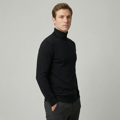 Orvello | Turtleneck Knit Sweater Structured Fit