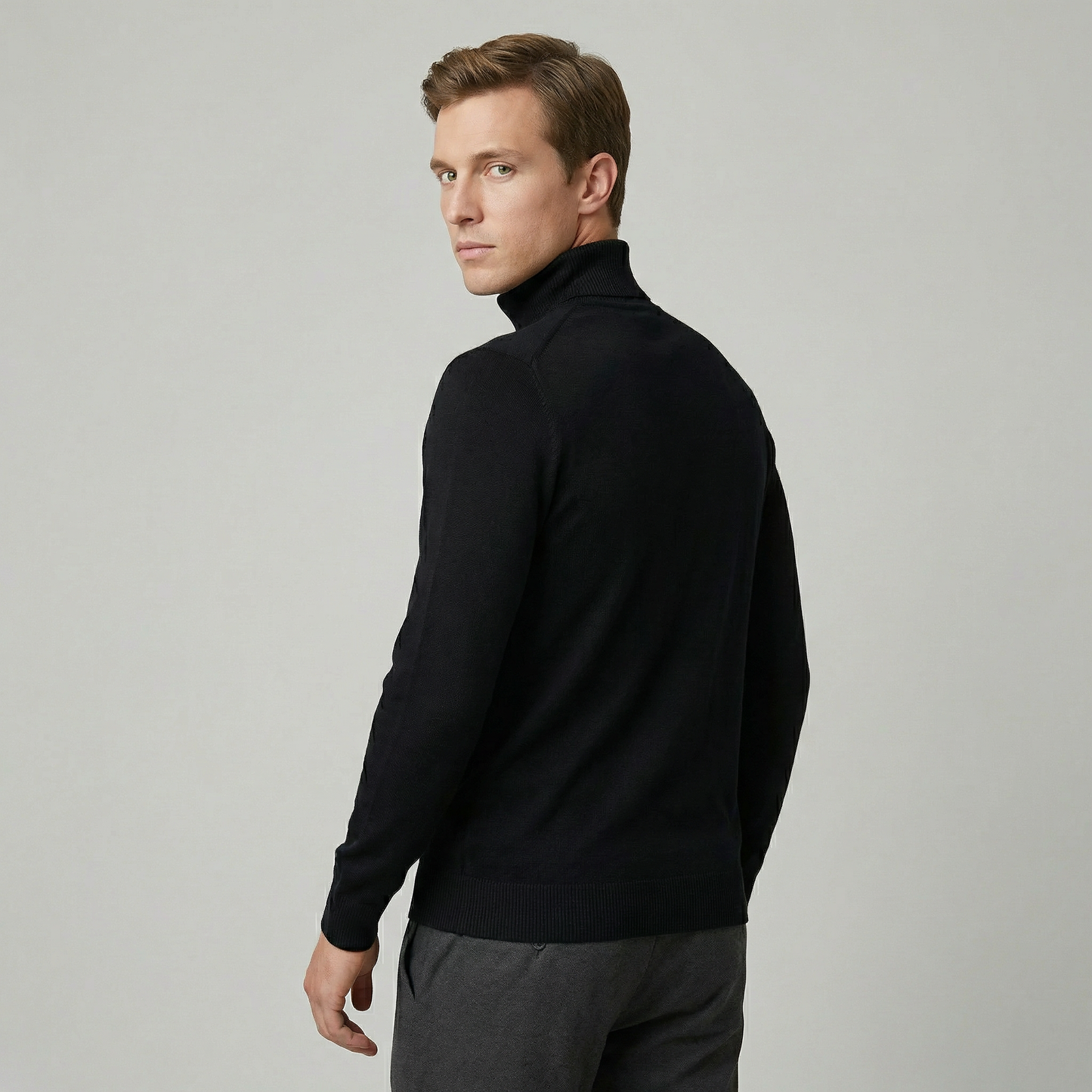 Orvello | Turtleneck Knit Sweater Structured Fit