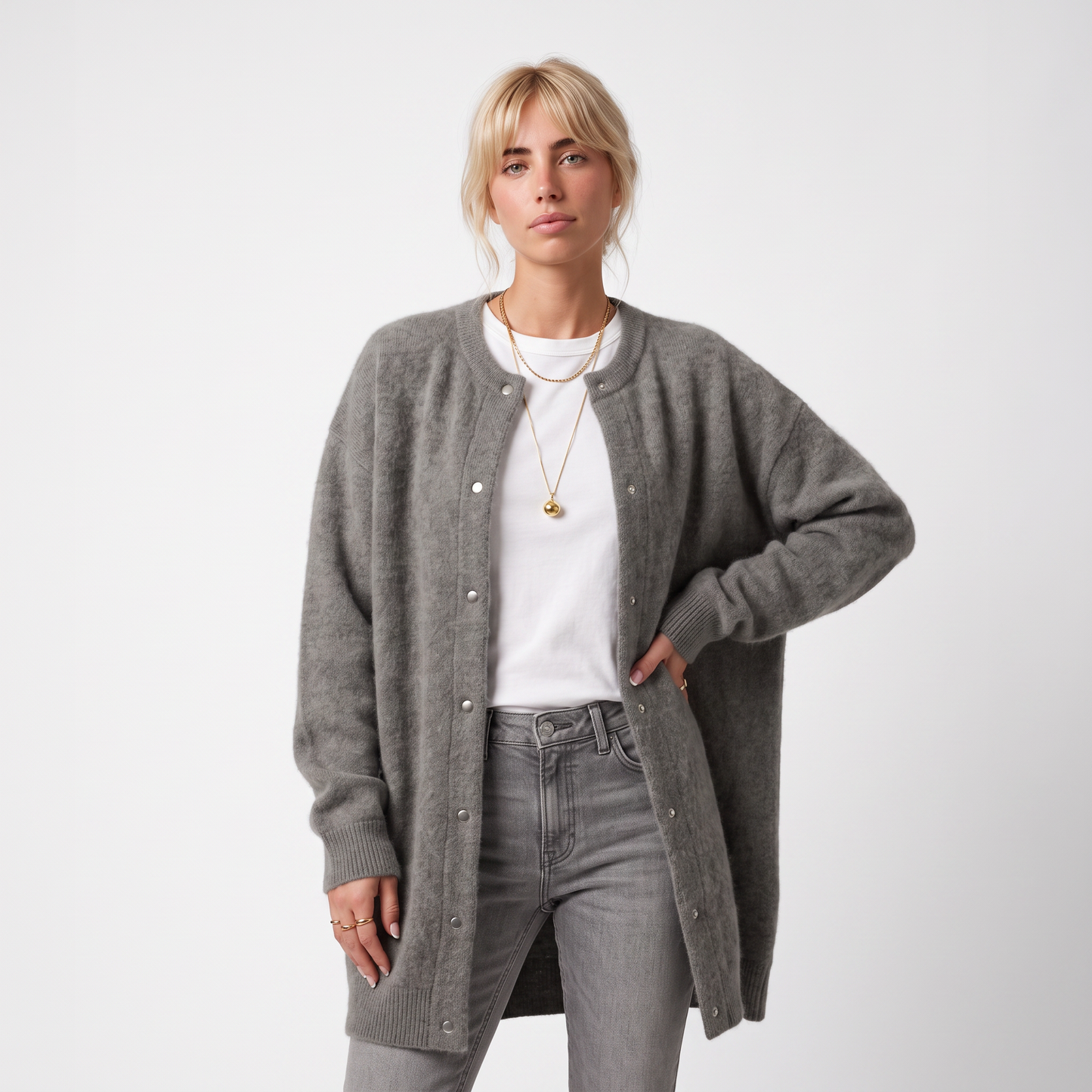 Fernande | Ribbed Longline Duster Cardigan