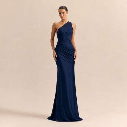 Ines | Women's One Shoulder Satin Maxi Dress