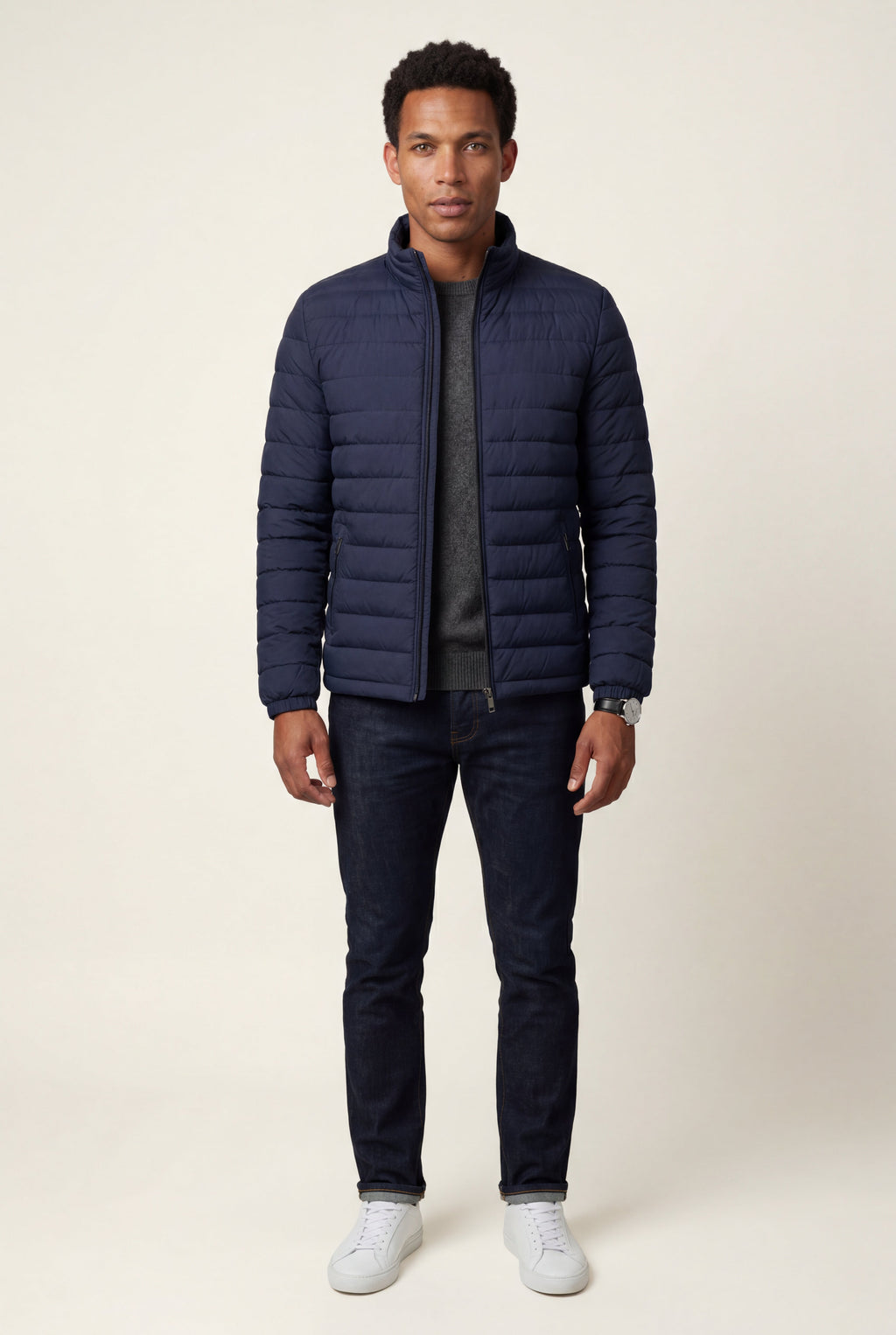 Olivier | Slim Fit Stand Collar Puffer Jacket