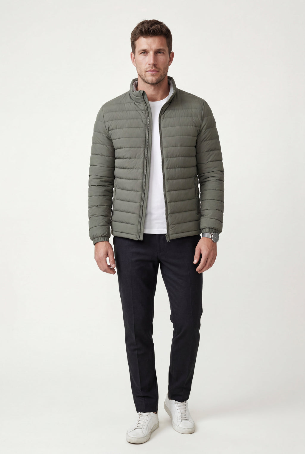 Olivier | Slim Fit Stand Collar Puffer Jacket
