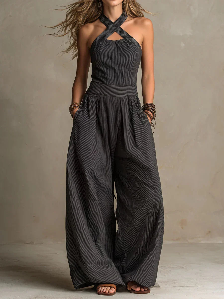 Fabienne | Women's Linen Wide Leg Jumpsuit