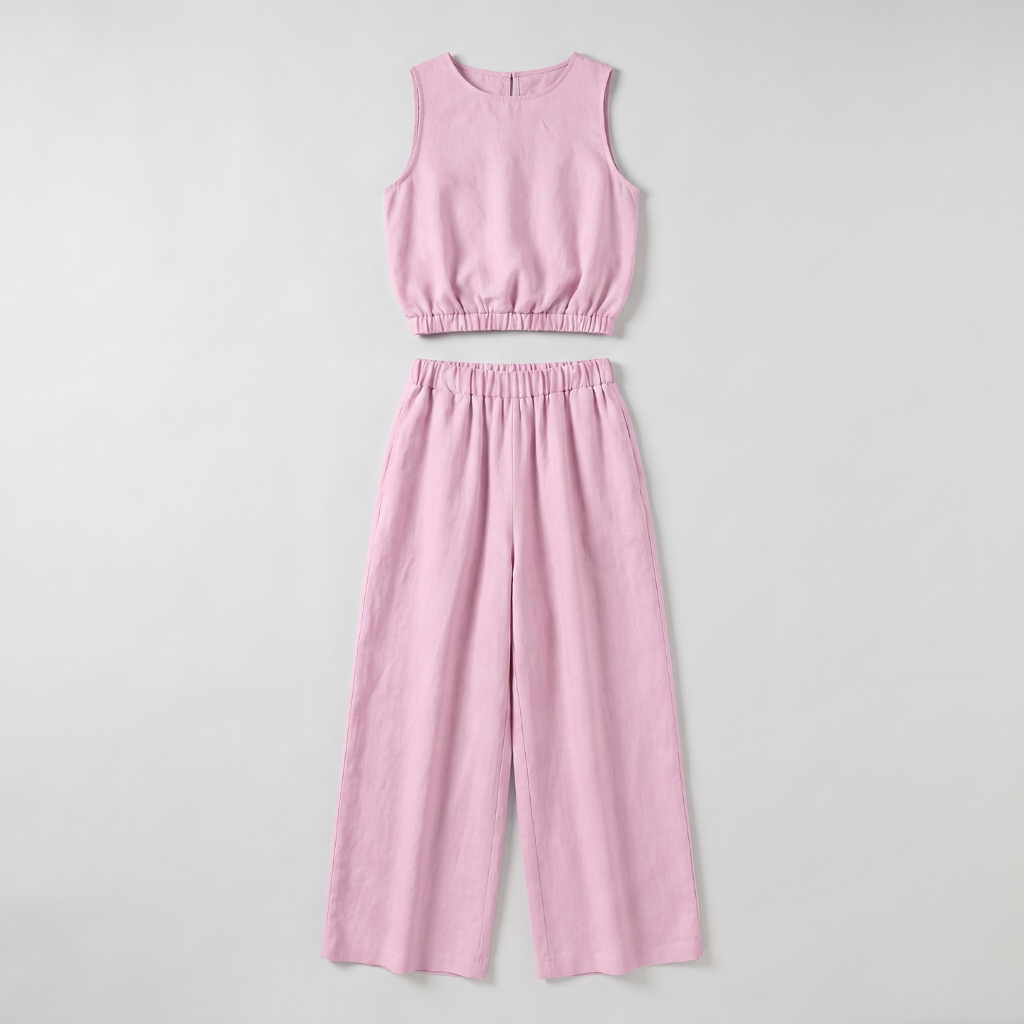 Paulette | Crop Top Wide-Leg Side Slit Set