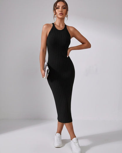 Ludivine | Ribbed Knit Midi Dress