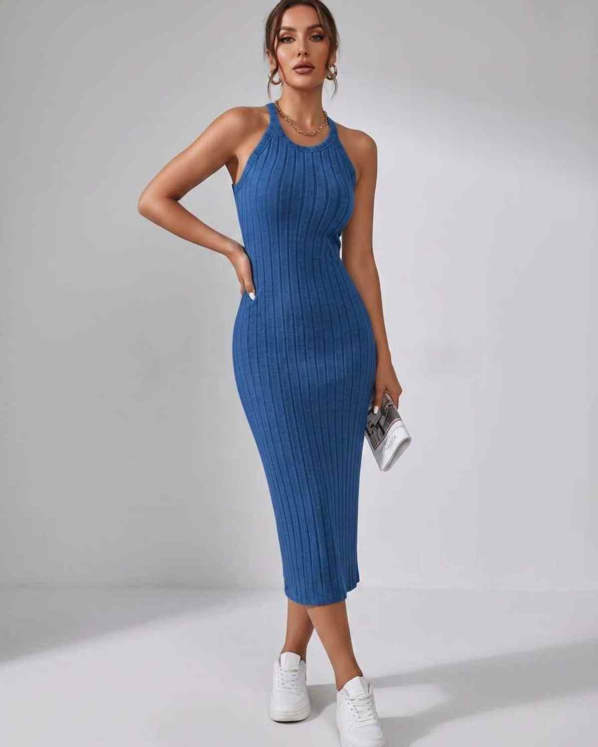 Ludivine | Ribbed Knit Midi Dress