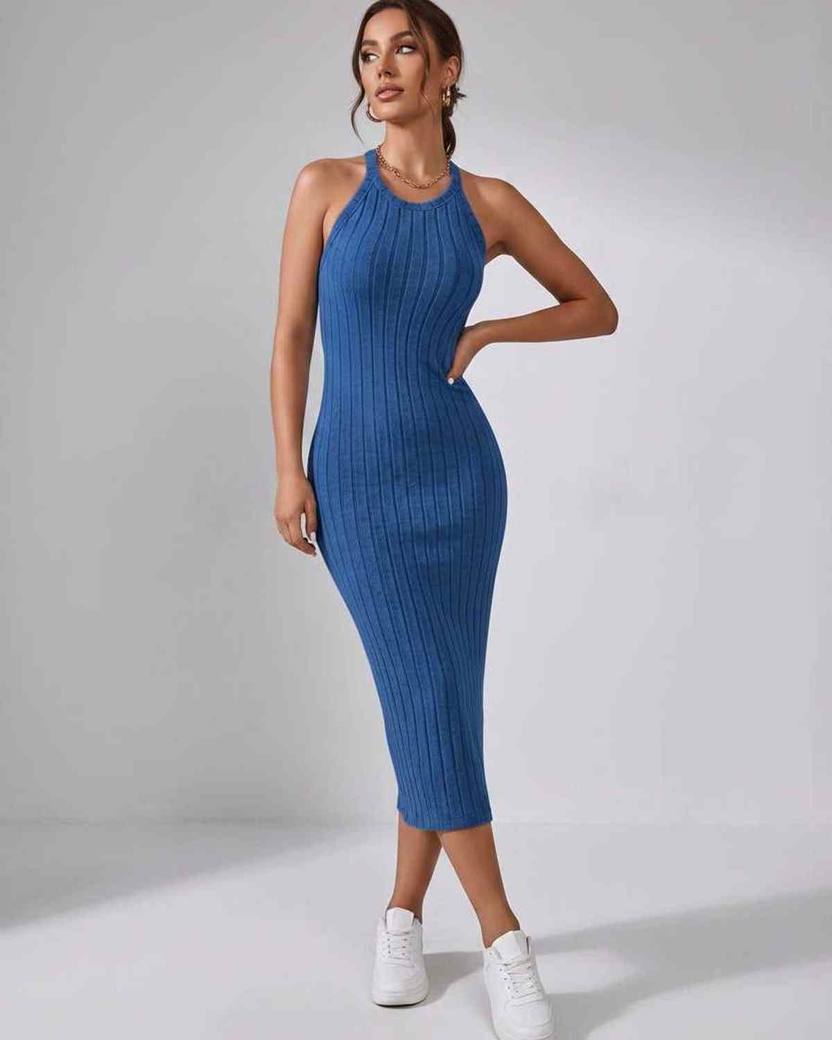 Ludivine | Ribbed Knit Midi Dress