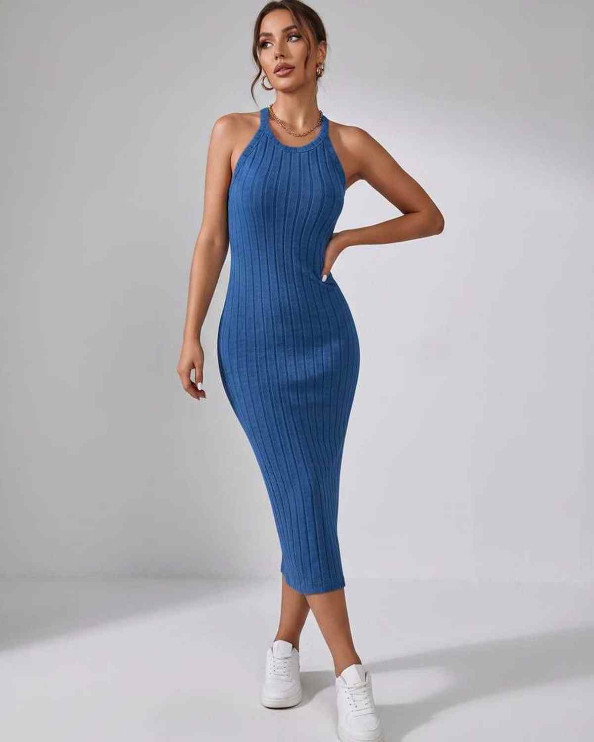 Ludivine | Ribbed Knit Midi Dress