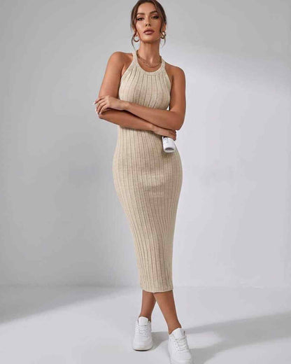 Ludivine | Ribbed Knit Midi Dress