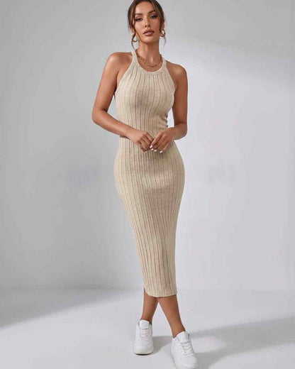 Ludivine | Ribbed Knit Midi Dress