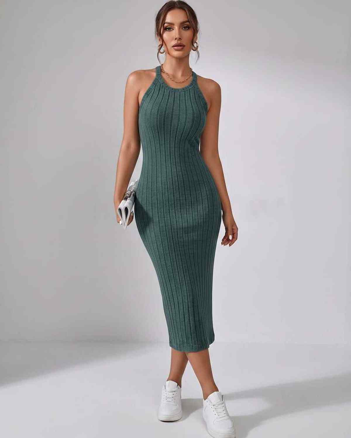 Ludivine | Ribbed Knit Midi Dress