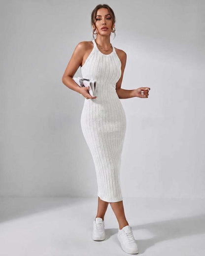 Ludivine | Ribbed Knit Midi Dress