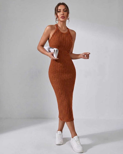 Ludivine | Ribbed Knit Midi Dress